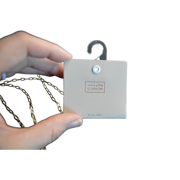 14th & Union Gold Necklace With Faceted Orange Pendant - Picture 2 of 5